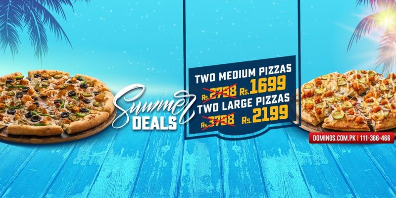 Domino's Pizza Summer Deal Rs. 1699 2 