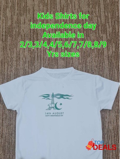 SOFT POLYESTER KIDS SHIRT FOR 14 AUGEST image 1