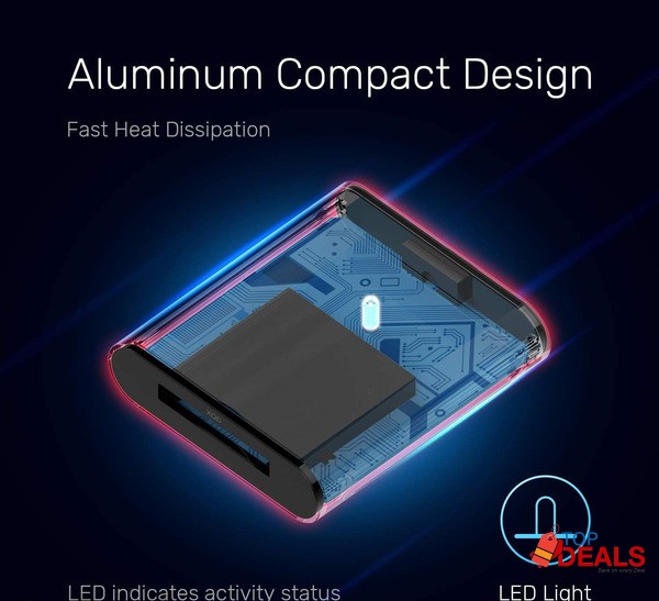 UNITEK XQD Card Reader, Unitek USB3.1 Gen1 Type A to XQD, Portable Alu image 4