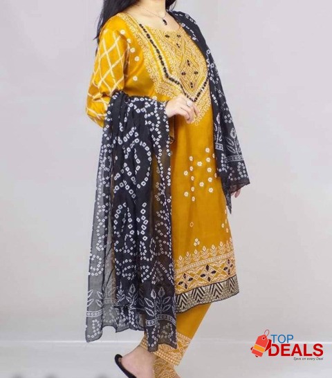 3 pcs churni mirror silk suit image 2