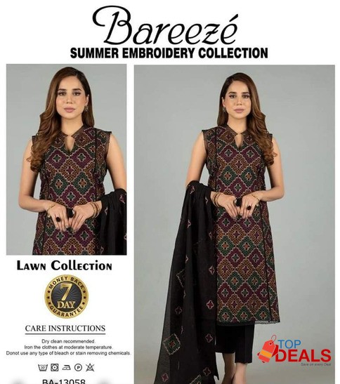*Brand Name:Bareeze* *Brand code:Ba13058* *Fabric*LAWN* *Fabric Quali image 1
