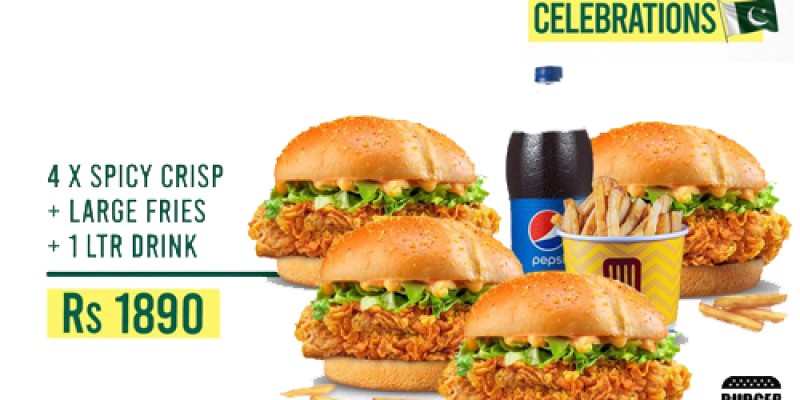 Burger Lab Azaadi Celebration Deal 1 For Rs.1590/- 3 