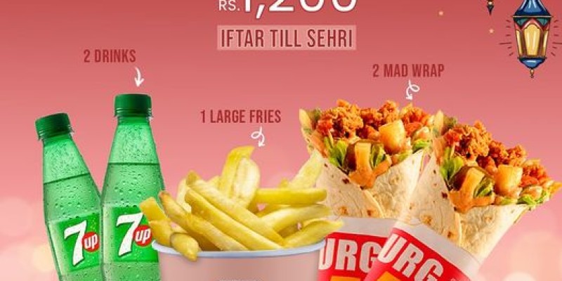 Burger Lab Ramadan Combo Iftar till Sehr Deal for 2 person just Rs. 1200 3 