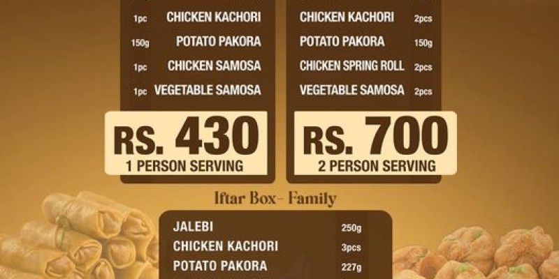 Bread & Beyond Iftar Box Single Rs.430, Double Rs. 700m Family Rs. 1195 3 