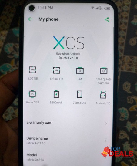 Infinix Hot 10 6 GB Ram 128 Memory ( Only Mobile ) image 3