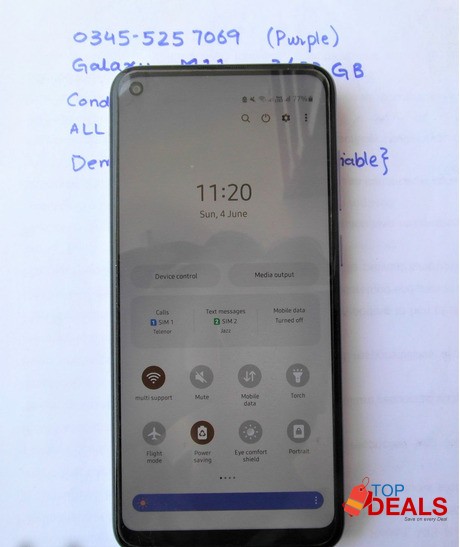 Samsung Galaxy M11 3/32 GB DUAL SIM PTA Approved 9.5/10 image 2