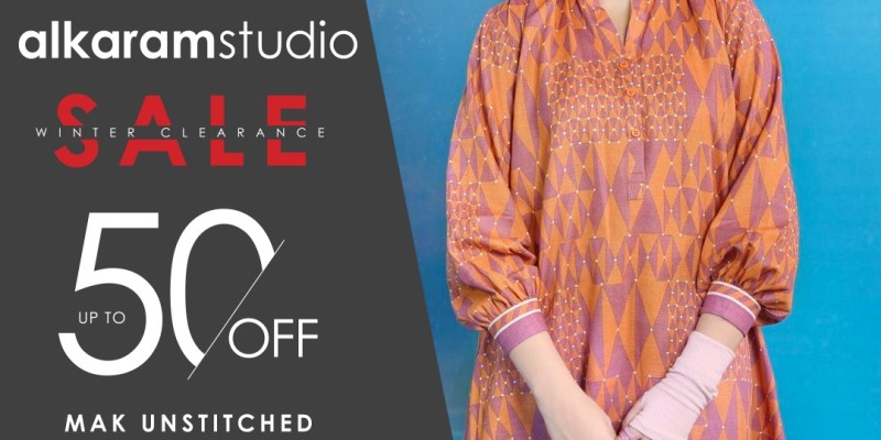 The Winter Clearance Sale at alkaram studio is now open. Live with the year's best bargains, up to 50% off 4 
