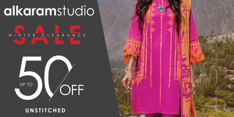 The Winter Clearance Sale at alkaram studio is now open. Live with the year's best bargains, up to 50% off 5 