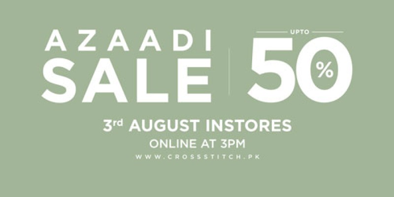 Make a note on your calendars! Cross Stitch is offering up to 50% off during the Azaadi sale 5 