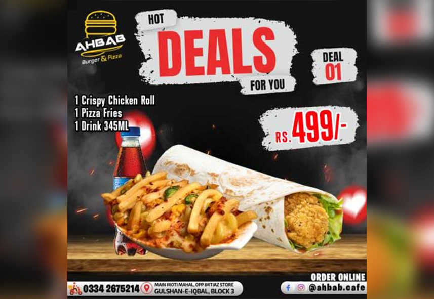 Ahbab Burger & Pizza Hot Deals For You Deal 1 For Rs.499image-869