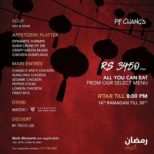 P.F. Chang's Pakistan All You Can Eat For Rs.3450image-110