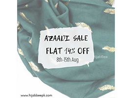 Azaadi Sale HijabBee Offers FLAT 14% off on Entire Stockimage-1528