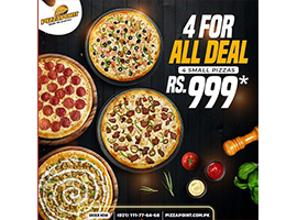 Pizza Point 4 for All Deal 4 Small Pizza in Just Rs.999image-574