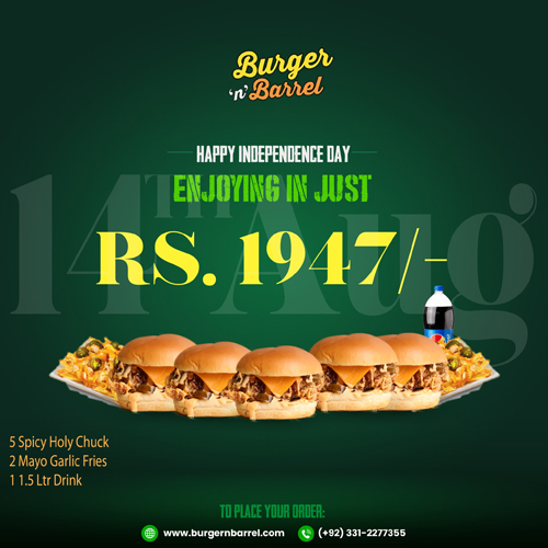 Burger N' Barrel Deal  For Rs.1947image-657