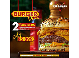 Pizzanos  Burger Deal For Rs.899image-660