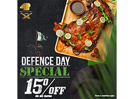 Istanbul Grill Defence Day Special 15% Off on entire menuimage-296