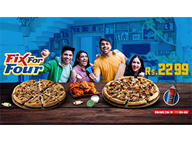 Domino's Pizza Fix for Four Deal! Rs.2299image-680