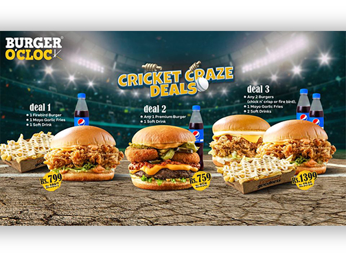 Burger O'Clock Cricket Craze Deals Starting From Rs.799image-704