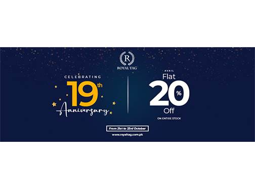 Royal Tag Celebrating 19th Anniversary Avail Flat 20% Off