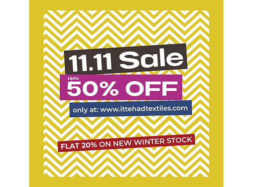 Ittehad! 11.11 Sale Upto 50% Off & Flat 20% Off on New Winter Stockimage-851