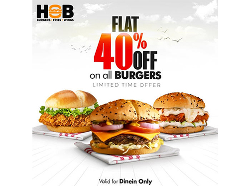 HOB - House Of Burgers Flat 40% Off On All Burgersimage-768