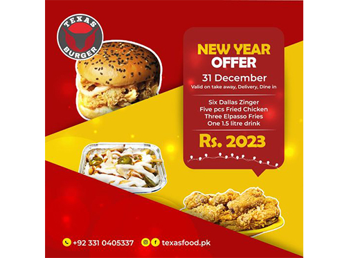 Texas burger New Year Offer Rs.2023image-769