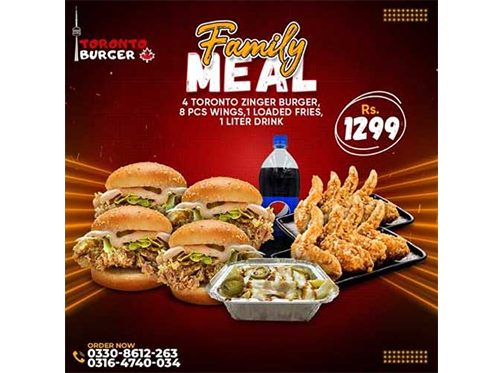 Deal On A Family Meal At Toronto Burger For Rs. 1299image-785