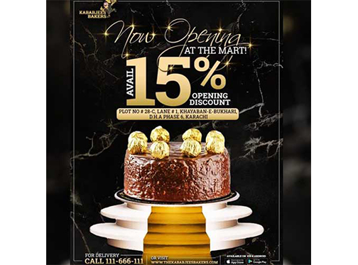Kababjees Bakers 15% off on All Productsimage-790