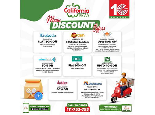 California Pizza brings you upto 50% discount Grab your Pizza nowimage-795