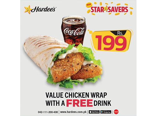 Hardee's Chicken Wrap Deal For Rs.199image-845
