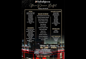 Kababjees Iftar Dinner Buffet For Kids For Rs.1399image-407