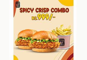 Burger Lab Spicy Crisp Combo! Rs.999image-1024