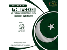 Sajjad Restaurant is Offering 20% discount On Independence Dayimage-1057