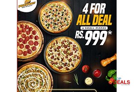Rs 999 pizza point 4 for all deal 4 small pizza in just rs.999 for food - pizza