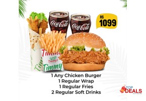 Deals timmy's combo deal for rs.1099 for food - burger
