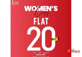 Flat 20%  1st step shoes & bags women's day offer flat 20% off for shopping - bags