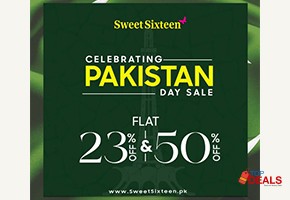 Flat 50%  sweet sixteen pakistan day sale flat 23% & 50% off for clothes - women dress