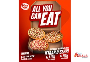 Rs 1195 pizza max iftari "all you can eat" deal just rs.1195, sehri just rs.995 for food - pizza