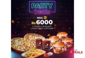 Rs 6000 pizza one party deal 2 for rs.6000/- for food - burger