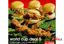 Rs 2299 red apple world cup deal 5 for rs.2299/- for food - burger