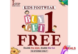 Rs -3 1st step shoes & bags buy 1 get 1 offer, offer valid on kids footwear for shopping - bags