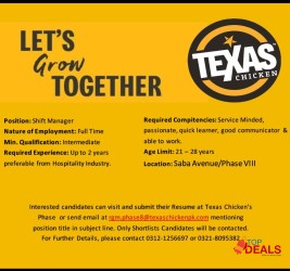 Shift Manager Required