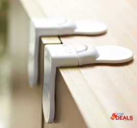 Baby Safety Drawer Lock Anti-Pinching Hand Cabinet Drawer Locks Plastic White Safety Buckle for Children Kids Protection