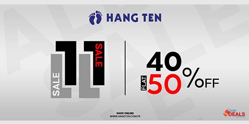 Hang Ten 11.11 Sale! Flat 40% & 50% Off 
