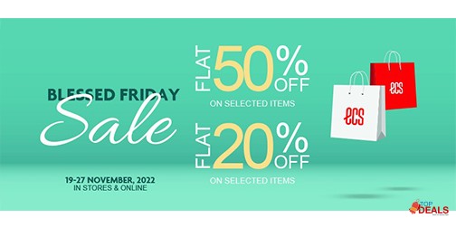 ECS Blessed Friday Sale Flat 20% & 50% Off 
