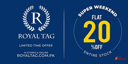 Royal Tag Super Weekend Sale Flat  20% Off 