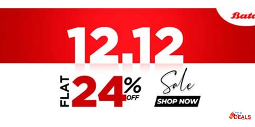Bata 12.12 Sale Flat 24% Off 