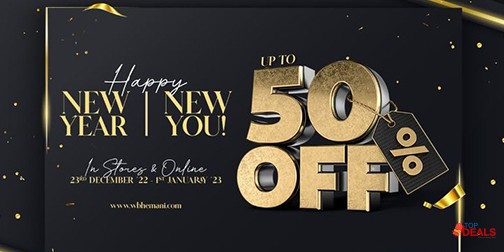 WB Stores Happy New Year Sale Upto 50% Off 