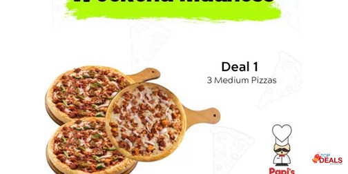 Weekend Madness Deal 1 for Rs. 2099 from Papi's Pizza 