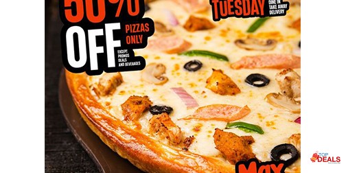 Pizza Max Get 50% off on every Tuesday 